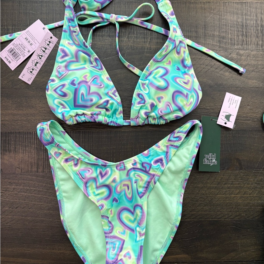 Wild Fable Multicolor Heart Bikini Set